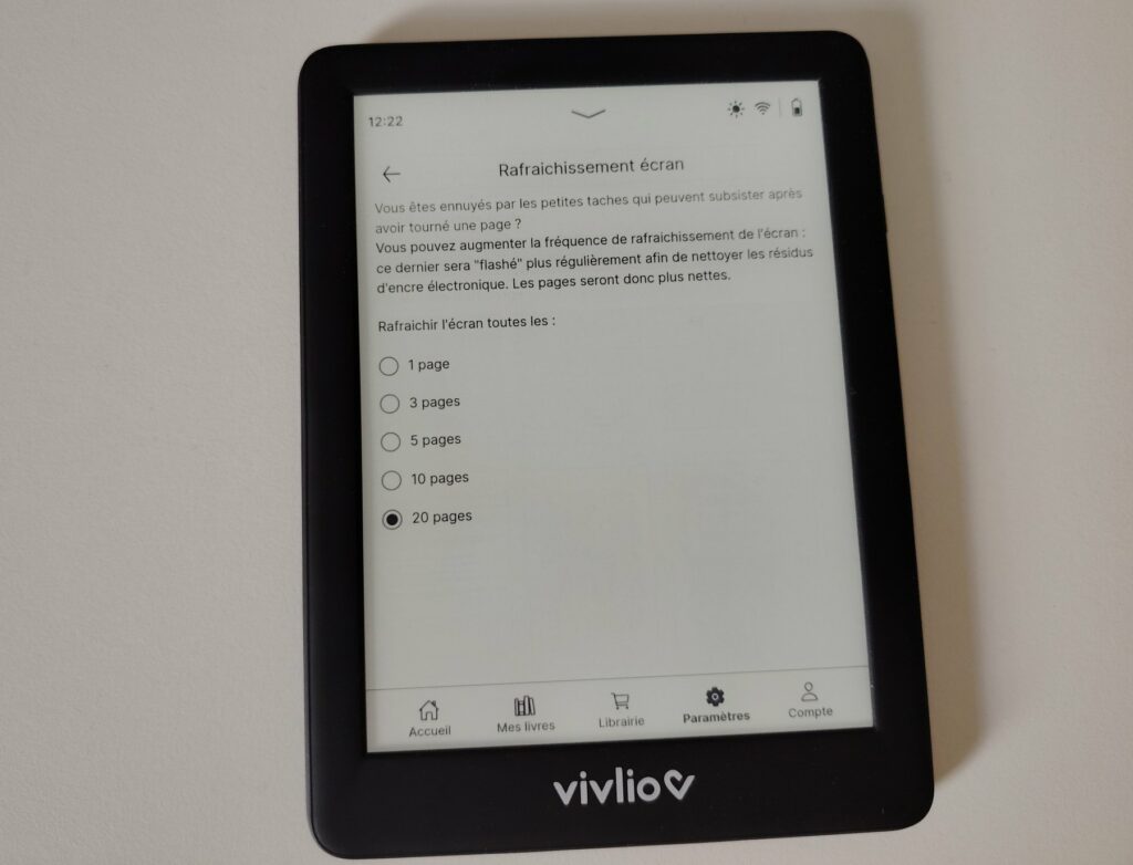 test liseuse Vivlio One