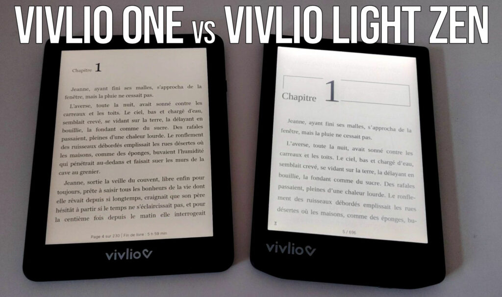 vivlio one ou vivlio light zen comparatif