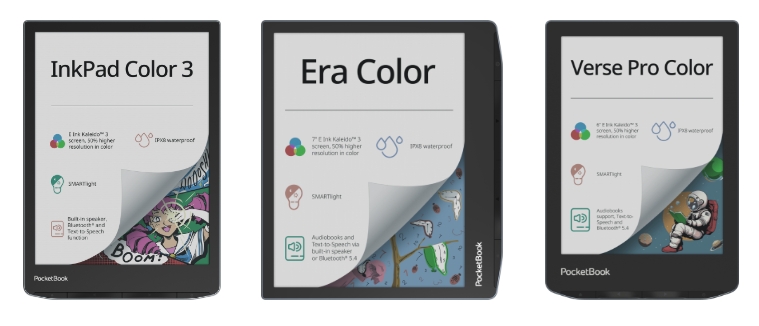 liseuse pocketbook avec écran couleur à encre électronique