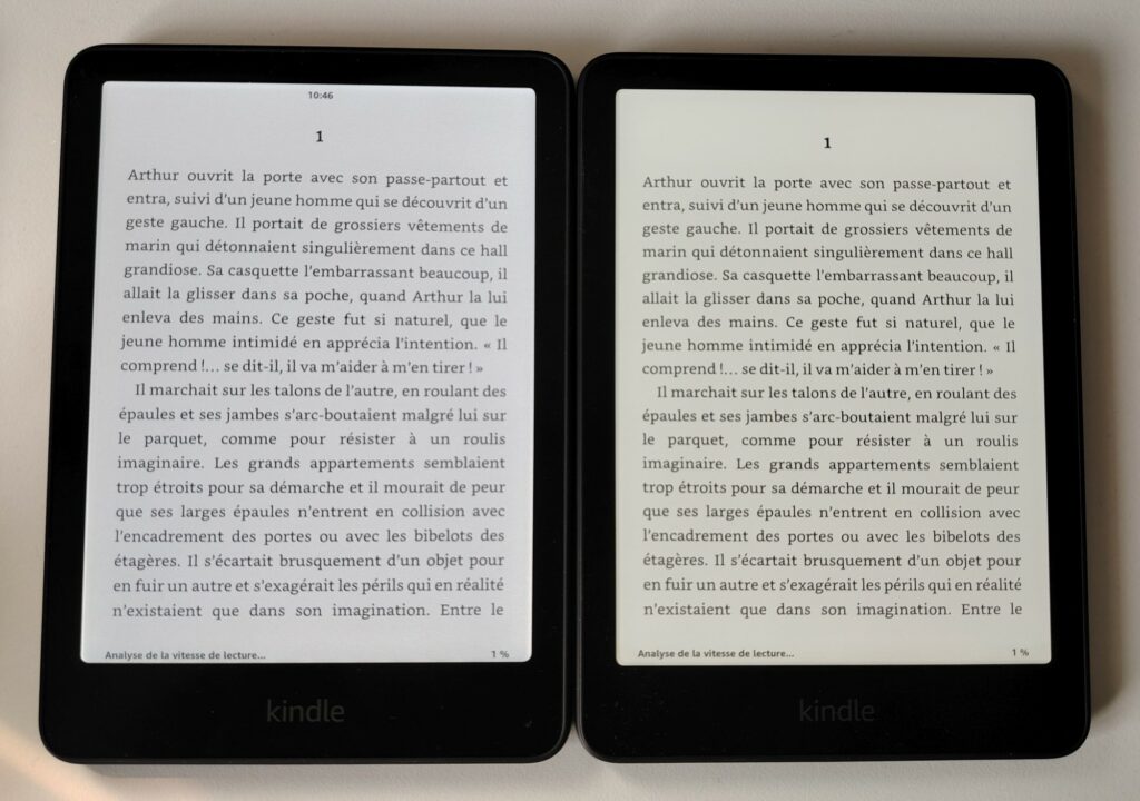 Colorsoft (gauche), Paperwhite (droite) : avec réglage de l'éclairage