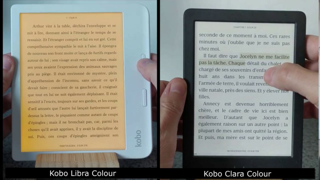 comparatif kobo libra colour et kobo clara colour