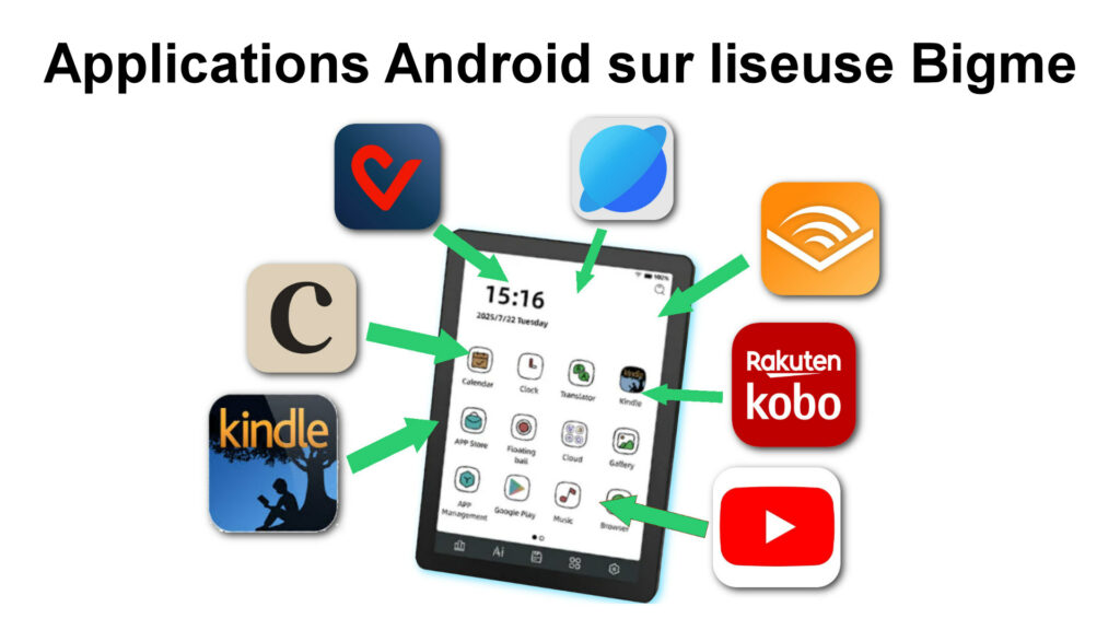 applications android gratuites pour liseuse bigme
