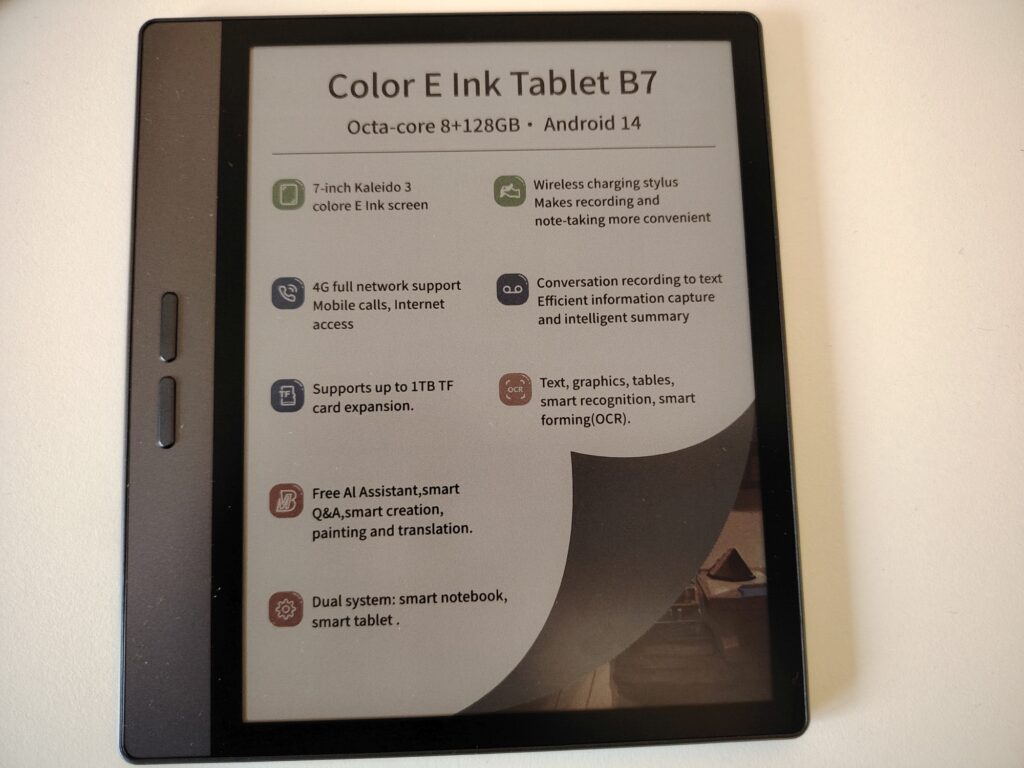 test liseuse bigme B7 Color